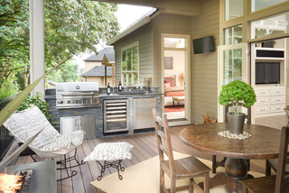 add outdoor kitchens to a deck like this one